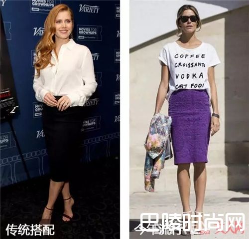 字母T与铅笔裙如何搭配？_教你如何用一件字母T 搞定一周的所有造型！