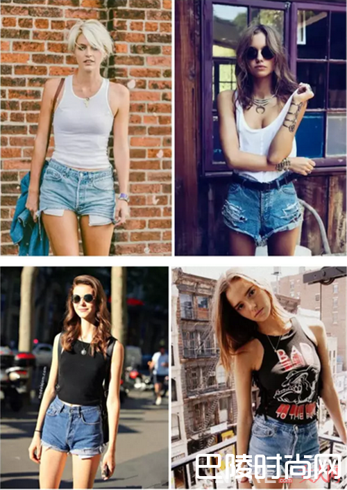 牛仔短裤与背心/吊带如何搭配？_满足你夏天的所有造型 只需要这一条百搭的裤子！