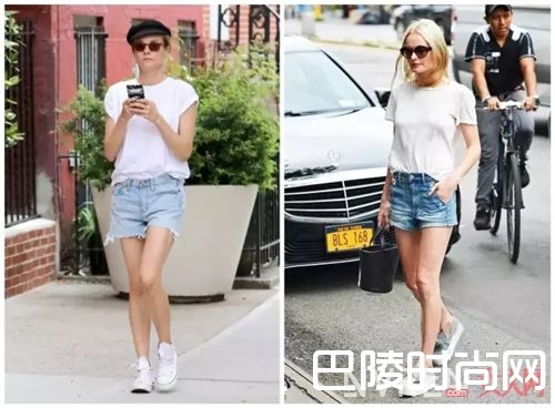 牛仔短裤与T恤如何搭配?_满足你夏天的所有造型 只需要这一条百搭的裤子!