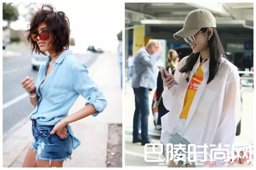 牛仔短裤与衬衫如何搭配？_满足你夏天的所有造型 只需要这一条百搭的裤子！