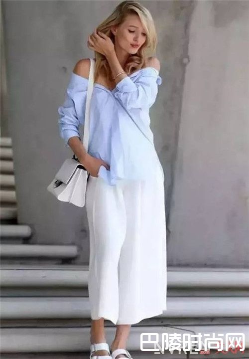  衬衫+阔腿裤_夏天衬衫的7种穿法 满足爱美的你