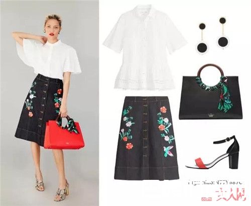 上衣+刺绣半裙_今夏我最潮 4组告别路人感让你时髦一夏