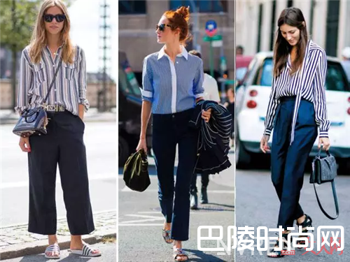条纹衬衫+明艳的下装_今夏我最潮 4组告别路人感让你时髦一夏
