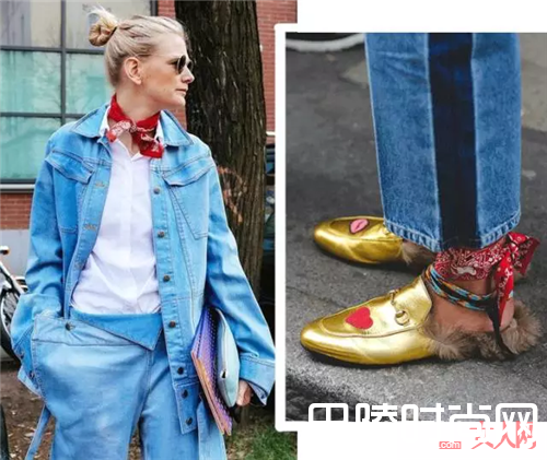 红色配饰+牛仔单品_今夏我最潮 4组告别路人感让你时髦一夏
