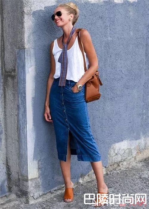 牛仔裙＋懒人凉鞋_出门嫌麻烦 这里有懒人必备干货 