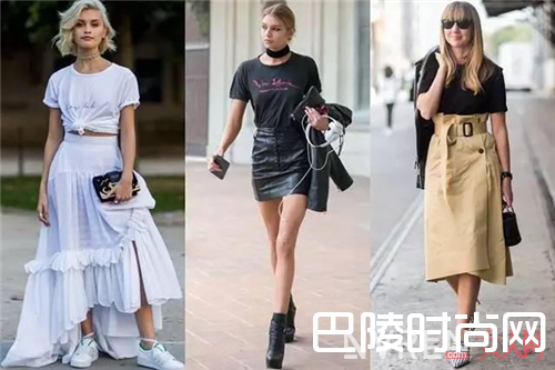 T恤+半裙_夏天T恤怎么配半裙 才能让你够吸眼