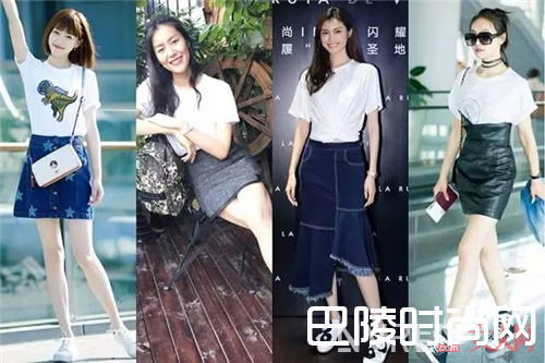 T恤+半裙_夏天T恤怎么配半裙 才能让你够吸眼