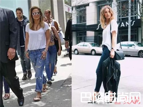 白T恤+牛仔裤介绍_满大街的白T如何才能吸眼 另类搭配看这里