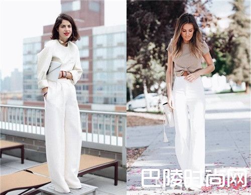 白色长款阔腿裤_都说白裤子难搭配，我看是你还不懂得这么穿