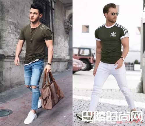 橄榄绿T恤如何搭配？_告别黑白tee 这些有颜色的T恤让你帅出不同！
