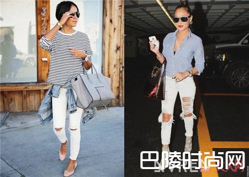 白色牛仔裤_都说白裤子难搭配，我看是你还不懂得这么穿