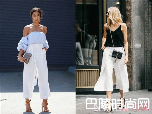 九分白色阔腿裤_都说白裤子难搭配，我看是你还不懂得这么穿