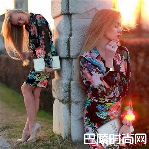 艳丽的印花衬衫裙怎么搭配不老气_夏季最潮搭:街拍达人怎么搭配衬衫裙清凉十足又不失时尚?