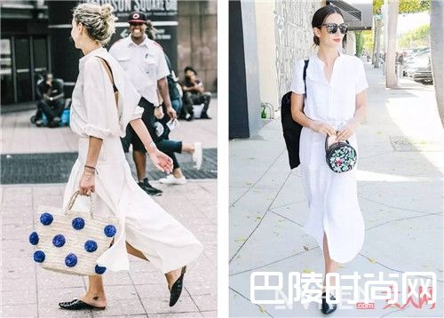 带有收腰设计系带衬衫裙怎么打造完美比例_夏季最潮搭:街拍达人怎么搭配衬衫裙清凉十足又不失时尚？