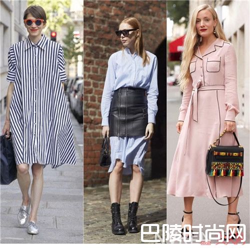 条纹元素衬衫裙今年是时尚潮人的最爱吗_夏季最潮搭:街拍达人怎么搭配衬衫裙清凉十足又不失时尚?