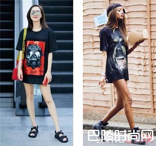 复古印花T恤裙如何穿搭?_如何当个时髦懒人?首先你要有一件T恤裙!