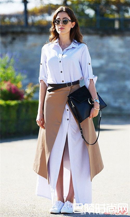 衬衫裙+小白鞋怎么搭配好看养眼_今夏最舒服又时髦的穿搭：衬衫裙和什么鞋子搭配才最潮最时尚？