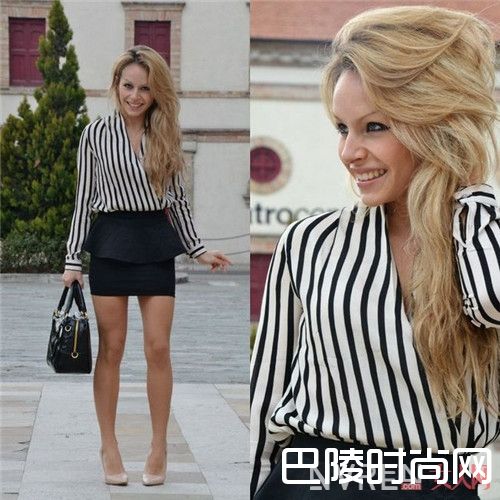 条纹衬衫搭配半裙能展现优雅女人味吗_竖条纹经典单品怎么时髦的穿?哪种竖条纹服饰是衣橱必备?