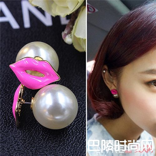 High Cheeks 珍珠红嘴唇耳钉 简介_夏日哪些配饰平价又精致？这些配饰戴上美上10个度！