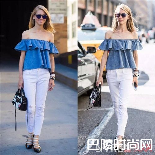 一字领上衣搭配牛仔裤甜美知性吗_一字肩上衣搭配什么裤子时尚有气质？5个小技巧教你如何驾驭一字肩！