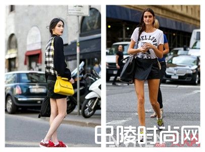 不同裙子搭配球鞋_这些裙子+球鞋的完美搭配，让你元气满满时髦满分！