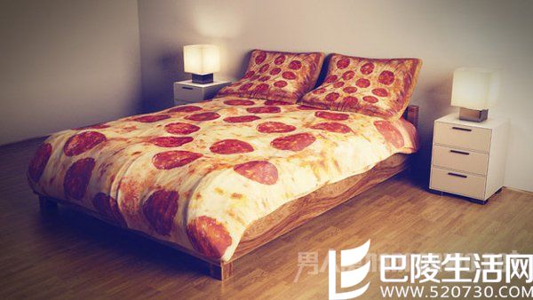 披萨图案床品4件套