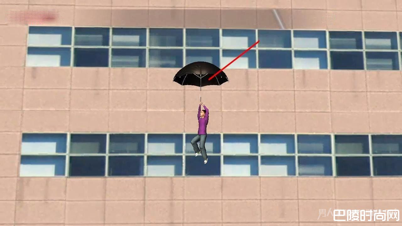 把雨伞当降落伞