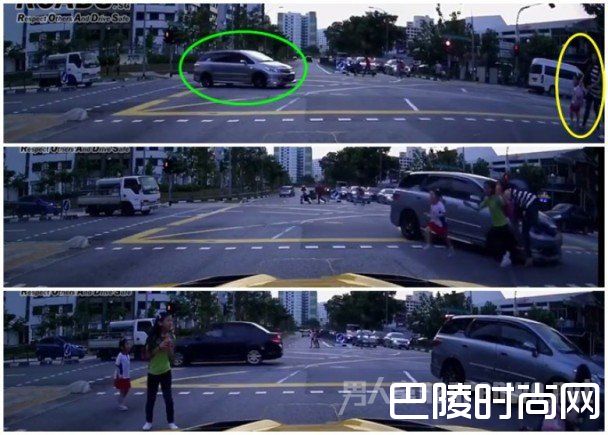 事故现场三段截图画面