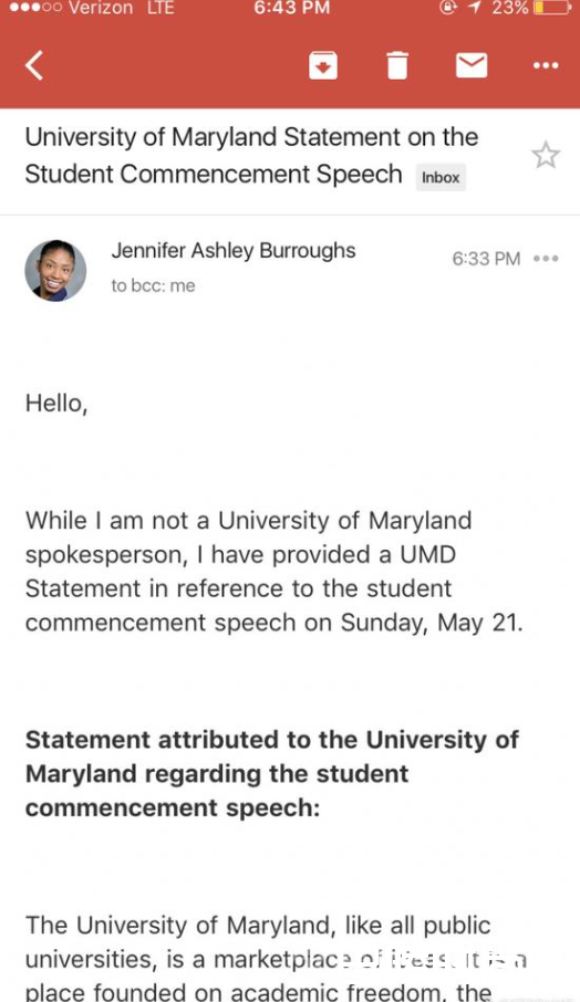 马里兰校方回应
