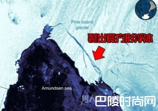派恩艾兰湾冰川裂出长方形浮冰