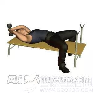 哑铃仰卧颈后屈臂伸 哑铃仰卧颈后屈臂伸