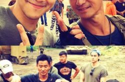 彭于晏探班吴京基情满满 片场两人CP感十足引粉丝尖叫 