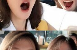 女排队长惠若琪撞脸傅园慧 都戴眼镜表情神同步 