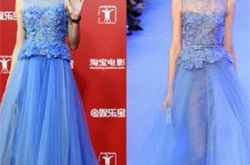 女神唐嫣山寨礼服引尴尬  粉丝留言穿山寨照样穿出大牌范儿 