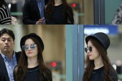 刘亦菲低调现身韩国机场 为男友宋承宪庆生破感情不和传闻 