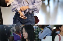 鞠婧祎现身上海机场人气高涨 小露香肩展现身材 