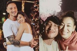 王阳明蔡诗芸澳洲看烟火 甜蜜对视拥吻