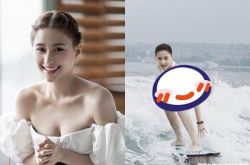 何超莲浑圆双球深V包不住 逆天长腿微开冲浪