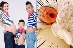 应采儿二儿子Hoho满月了 陈小春晒2传统食物