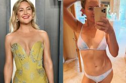 凯特·哈德森为好友宣传穿比坚尼晒身材