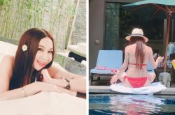 温碧霞三亚享受阳光浴 爆海滩性感出浴照