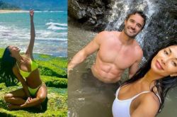 Nicole Scherzinger带男友回家乡夏威夷 穿火辣泳衣玩瑜伽