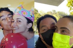 吴彦祖晒爱妻20年前旧合照 自亏现在没那么多头发