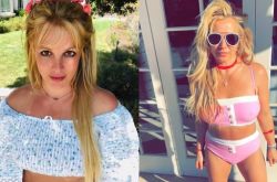 布兰妮全身上下只穿白色及膝袜 从没有这么自由过