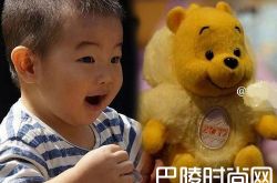 沙溢儿子撞脸维尼熊 安吉宋仲基对比照