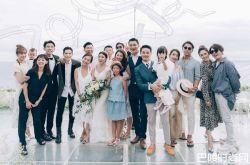 贾静雯巴厘岛结婚 陈意涵挺孕肚弯腰合照