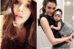 混血名模瑞莎女儿吃坚果被噎到