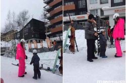 Jasper5岁第一次滑雪0失误 应采儿得意儿子