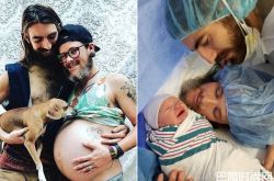 大胡子情侣竟怀孕了 父子安好大秀甜蜜合照