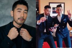 林书豪穿高以翔送的西装现身CBA晚宴